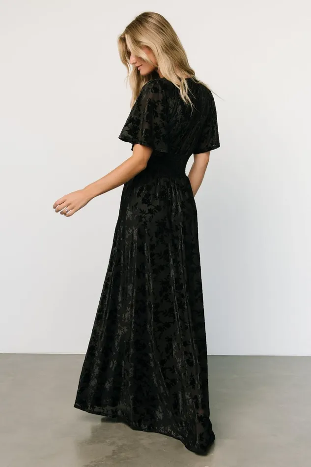 Baltic Born Mother Of The Bride Women Veronica Velvet Maxi Dress Black Baltic Born Mother Of The Bride Women Veronica Velvet Maxi Dress Black
