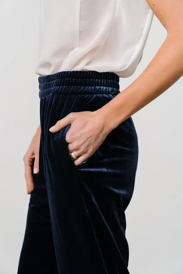 Baltic Born Pants Women Archie Velvet Jogger Pants Peacock