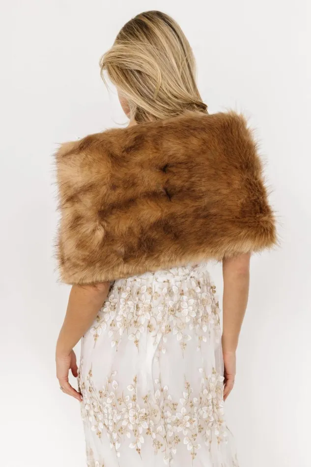 Baltic Born Shawls Women Valerie Faux Fur Shawl Fawn Baltic Born Shawls Women Valerie Faux Fur Shawl Fawn