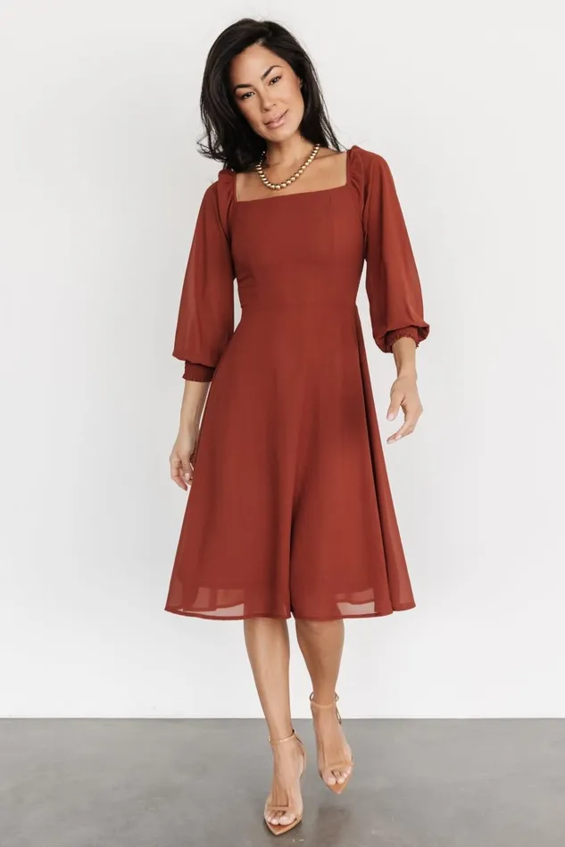 Baltic Born Short Dresses Women Elise Short Dress Cinnamon Baltic Born Short Dresses Women Elise Short Dress Cinnamon
