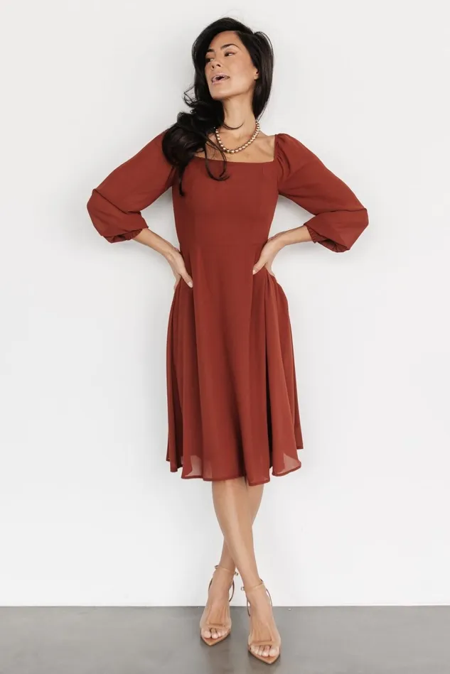 Baltic Born Short Dresses Women Elise Short Dress Cinnamon Baltic Born Short Dresses Women Elise Short Dress Cinnamon