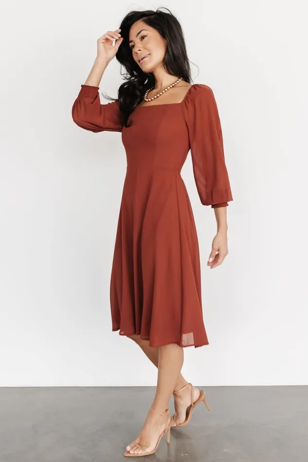Baltic Born Short Dresses Women Elise Short Dress Cinnamon Baltic Born Short Dresses Women Elise Short Dress Cinnamon