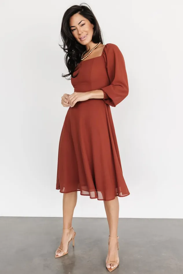 Baltic Born Short Dresses Women Elise Short Dress Cinnamon Baltic Born Short Dresses Women Elise Short Dress Cinnamon