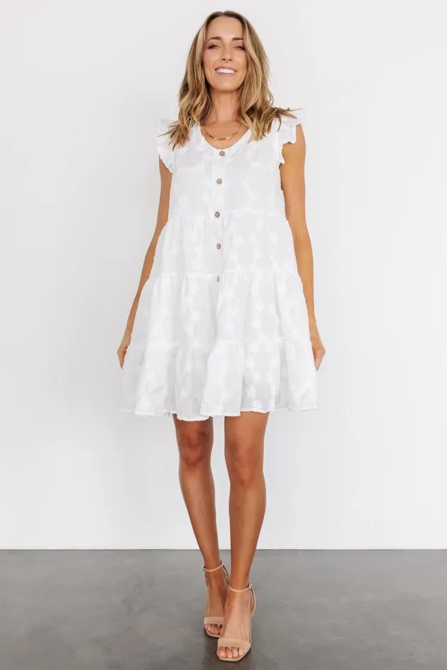 Baltic Born Short Dresses Women Kayla Button Up Short Dress Off White