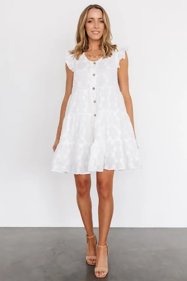 Baltic Born Short Dresses Women Kayla Button Up Short Dress Off White Baltic Born Short Dresses Women Kayla Button Up Short Dress Off White