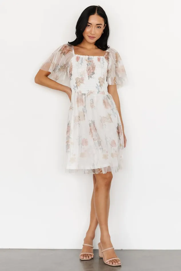 Baltic Born Short Dresses Women Tivoli Tulle Short Dress White Multi Baltic Born Short Dresses Women Tivoli Tulle Short Dress White Multi
