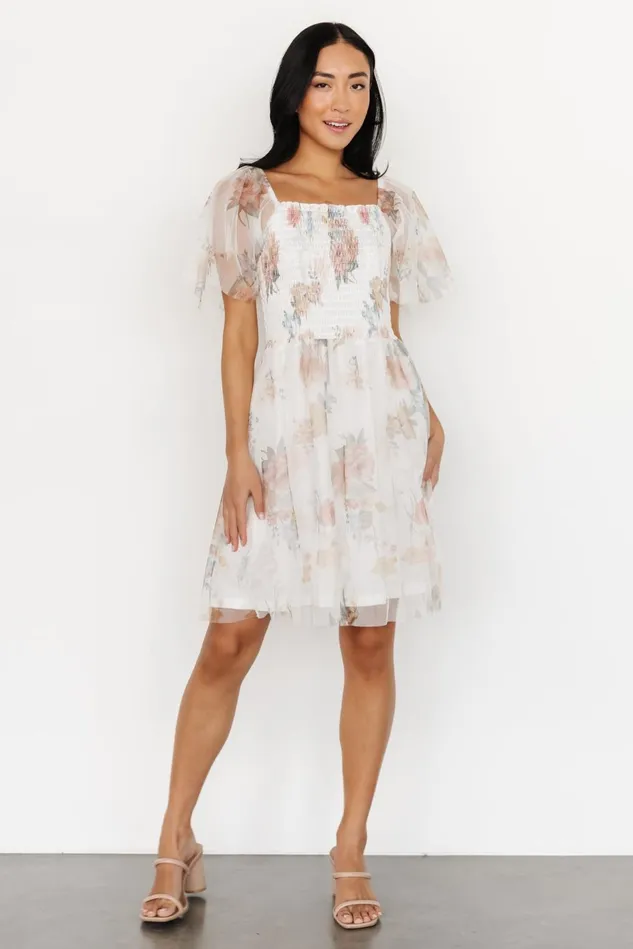 Baltic Born Short Dresses Women Tivoli Tulle Short Dress White Multi Baltic Born Short Dresses Women Tivoli Tulle Short Dress White Multi