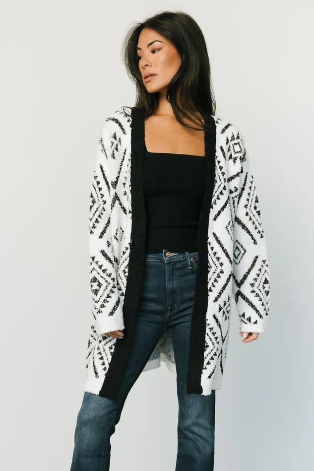 Baltic Born Sweaters Women Jay Oversized Cardigan White Black