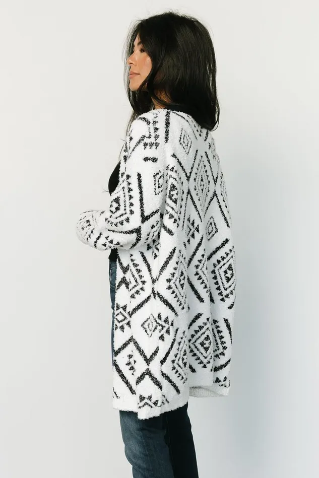 Baltic Born Sweaters Women Jay Oversized Cardigan White Black Baltic Born Sweaters Women Jay Oversized Cardigan White Black