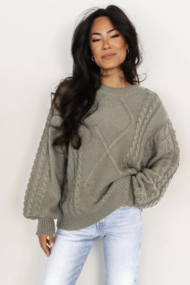 Baltic Born Sweaters Women Mona Knit Sweater Olive