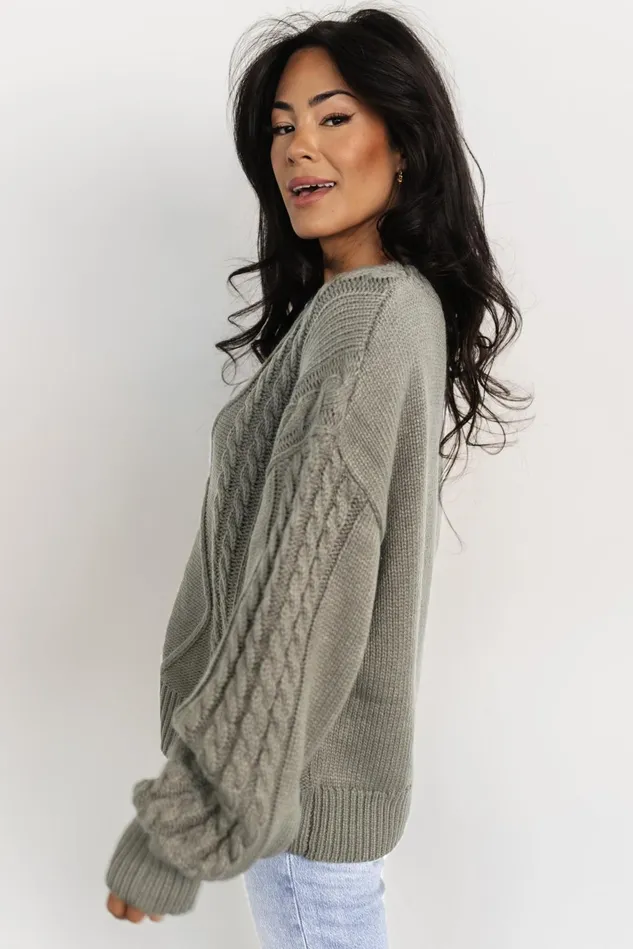 Baltic Born Sweaters Women Mona Knit Sweater Olive Baltic Born Sweaters Women Mona Knit Sweater Olive