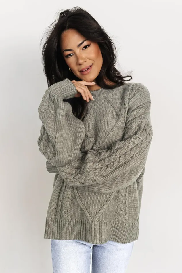 Baltic Born Sweaters Women Mona Knit Sweater Olive Baltic Born Sweaters Women Mona Knit Sweater Olive