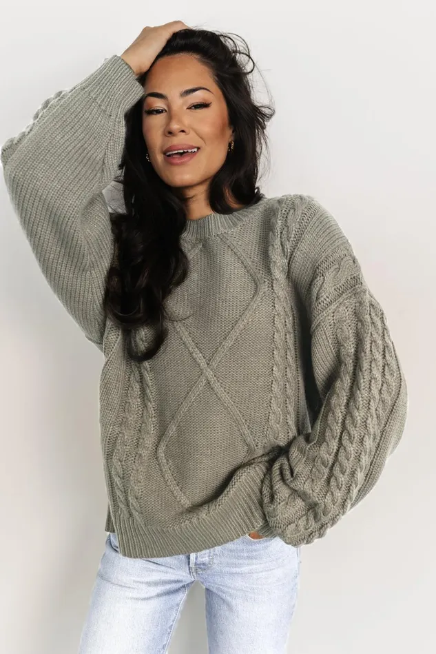 Baltic Born Sweaters Women Mona Knit Sweater Olive Baltic Born Sweaters Women Mona Knit Sweater Olive