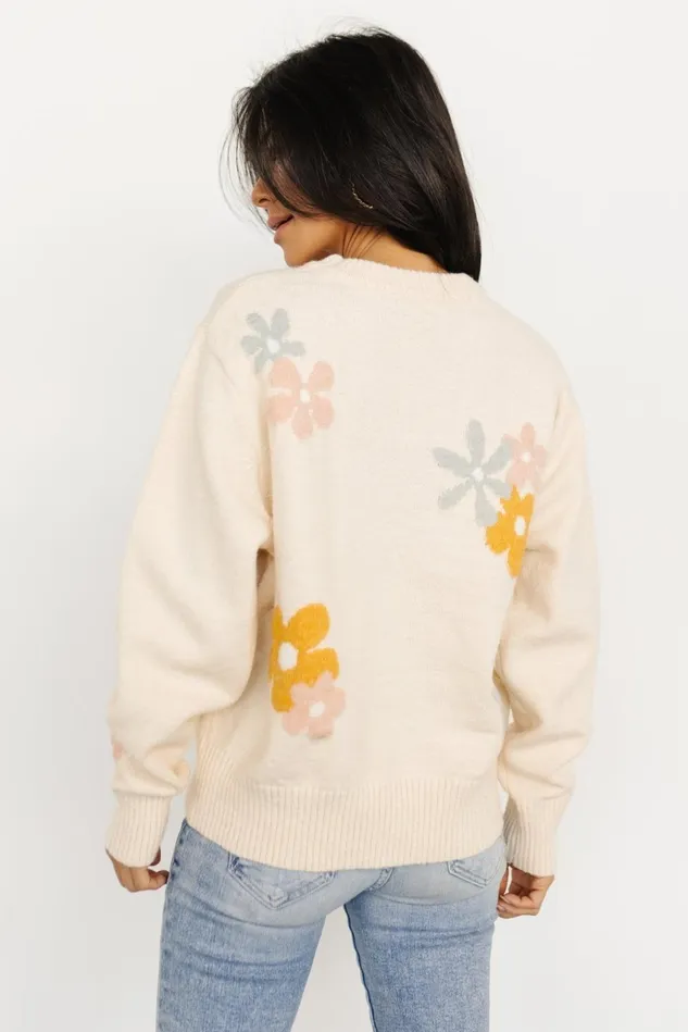 Baltic Born Sweaters Women Roxy Sweater Cream Flower Baltic Born Sweaters Women Roxy Sweater Cream Flower