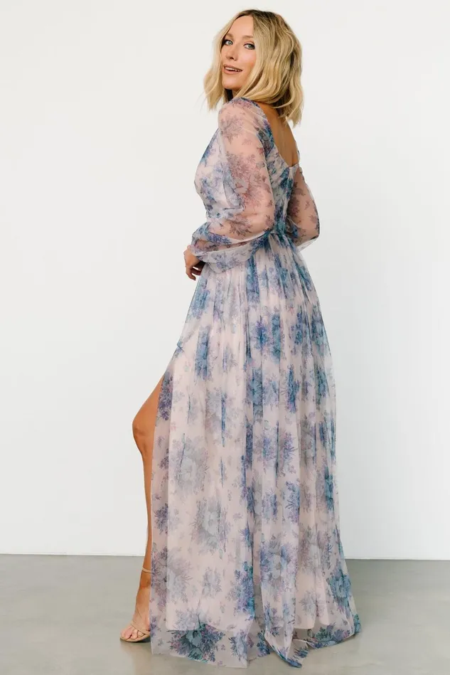 Baltic Born Tulle Styles Women Desiree Tulle Maxi Dress Natural Slate Floral Baltic Born Tulle Styles Women Desiree Tulle Maxi Dress Natural Slate Floral