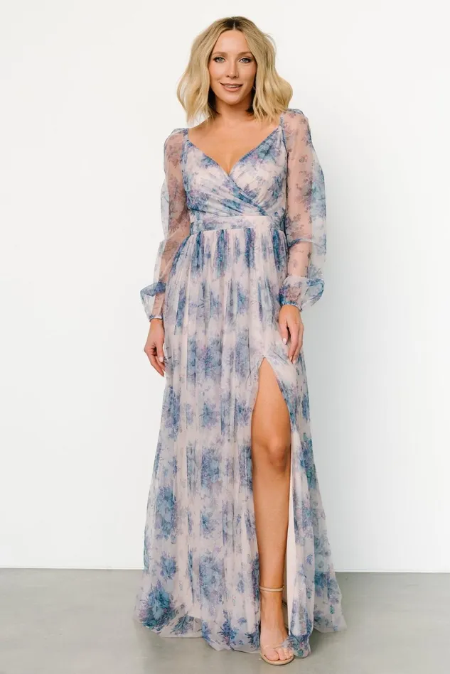 Baltic Born Tulle Styles Women Desiree Tulle Maxi Dress Natural Slate Floral Baltic Born Tulle Styles Women Desiree Tulle Maxi Dress Natural Slate Floral