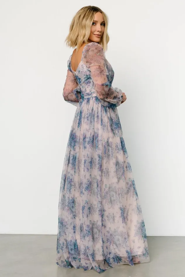Baltic Born Tulle Styles Women Desiree Tulle Maxi Dress Natural Slate Floral Baltic Born Tulle Styles Women Desiree Tulle Maxi Dress Natural Slate Floral