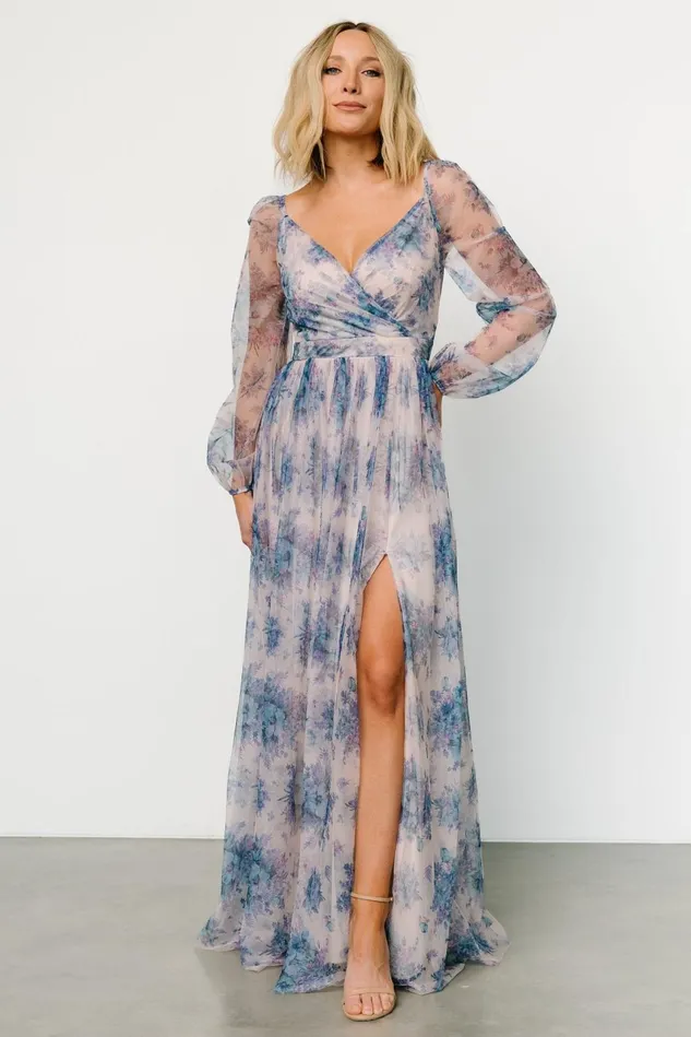 Baltic Born Tulle Styles Women Desiree Tulle Maxi Dress Natural Slate Floral Baltic Born Tulle Styles Women Desiree Tulle Maxi Dress Natural Slate Floral