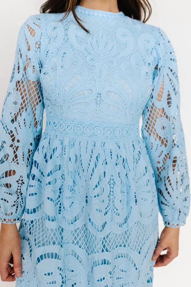 Baltic Born Wedding Guest Women Eldora Lace Midi Dress Light Blue Baltic Born Wedding Guest Women Eldora Lace Midi Dress Light Blue