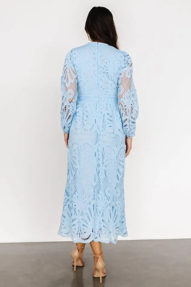 Baltic Born Wedding Guest Women Eldora Lace Midi Dress Light Blue Baltic Born Wedding Guest Women Eldora Lace Midi Dress Light Blue