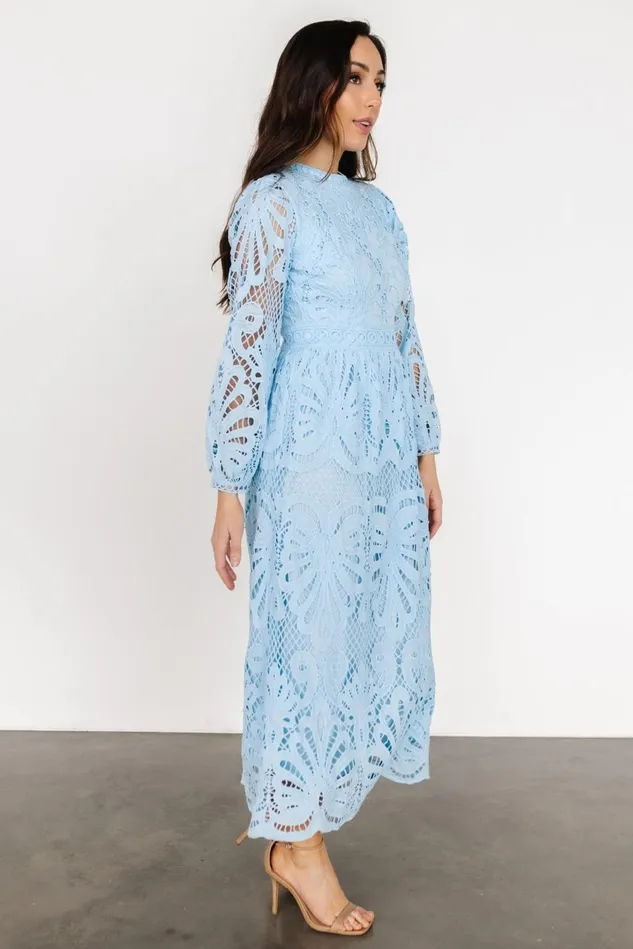 Baltic Born Wedding Guest Women Eldora Lace Midi Dress Light Blue Baltic Born Wedding Guest Women Eldora Lace Midi Dress Light Blue