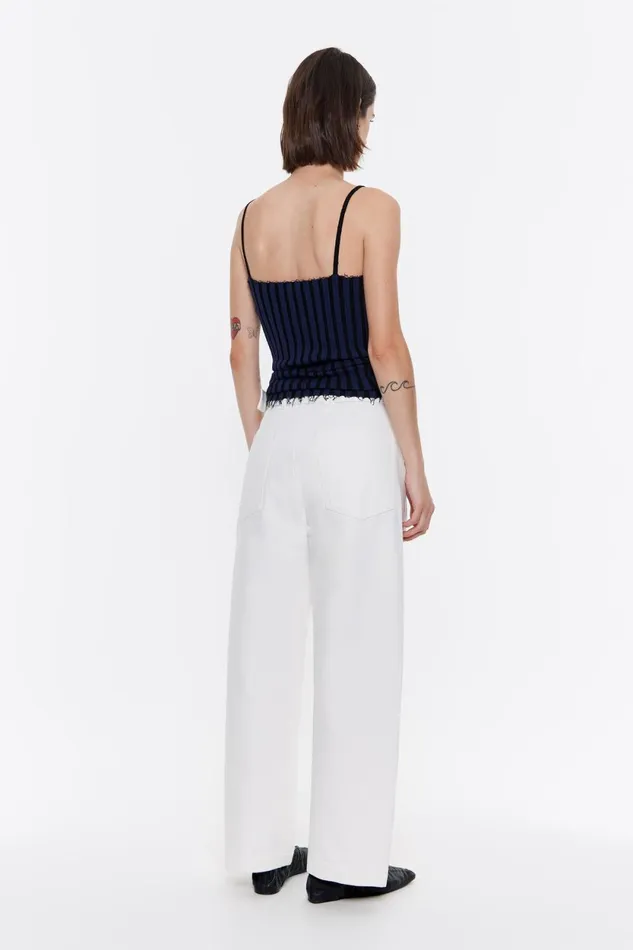 BARREL 8211 White Belted Jeans White Women Bimba Y Lola Trousers BARREL 8211 White Belted Jeans White Women Bimba Y Lola Trousers