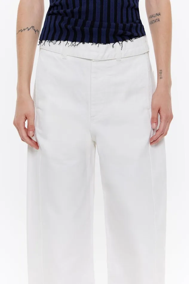 BARREL 8211 White Belted Jeans White Women Bimba Y Lola Trousers BARREL 8211 White Belted Jeans White Women Bimba Y Lola Trousers