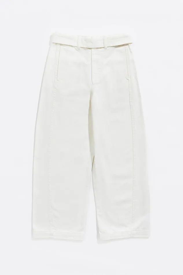 BARREL 8211 White Belted Jeans White Women Bimba Y Lola Trousers BARREL 8211 White Belted Jeans White Women Bimba Y Lola Trousers