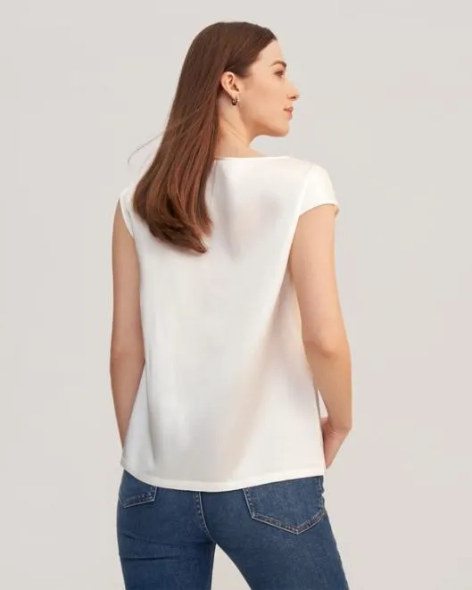 Basic Casual Sleeveless Silk Tee With OEKO Certification Women Lilysilk Tops