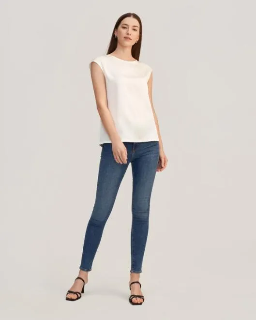 Basic Casual Sleeveless Silk Tee With OEKO Certification Women Lilysilk Tops