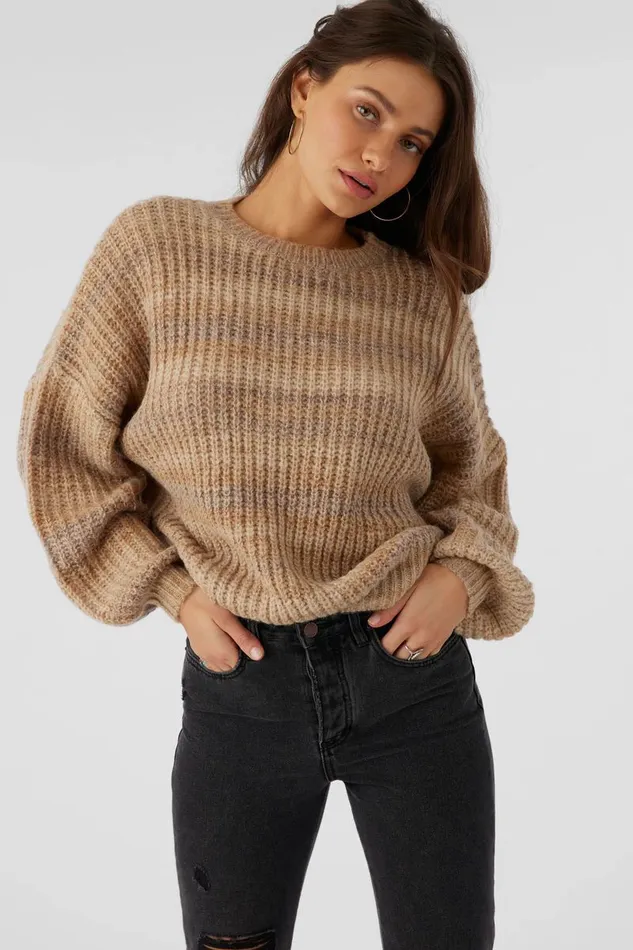 BAYOU OMBRE STRIPE SLOUCHY SWEATER Tobacc Brw Women O039NEILL Clothing