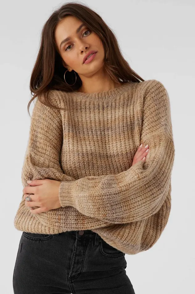 BAYOU OMBRE STRIPE SLOUCHY SWEATER Tobacc Brw Women O039NEILL Clothing