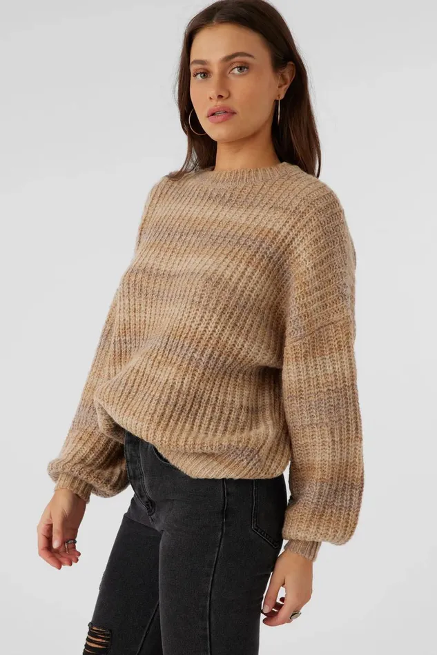 BAYOU OMBRE STRIPE SLOUCHY SWEATER Tobacc Brw Women O039NEILL Clothing