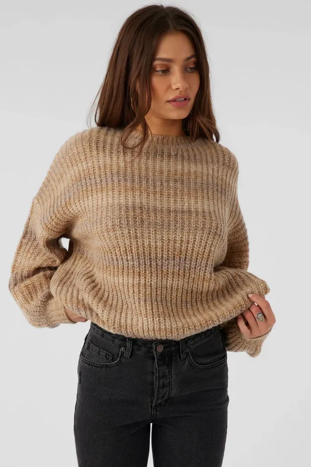 BAYOU OMBRE STRIPE SLOUCHY SWEATER Tobacc Brw Women O039NEILL Clothing