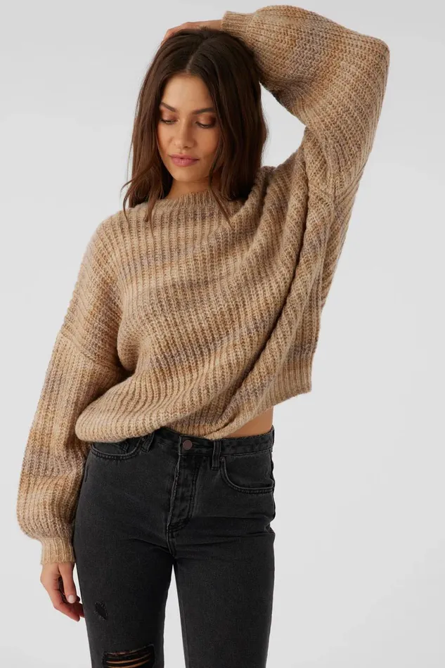 BAYOU OMBRE STRIPE SLOUCHY SWEATER Tobacc Brw Women O039NEILL Clothing