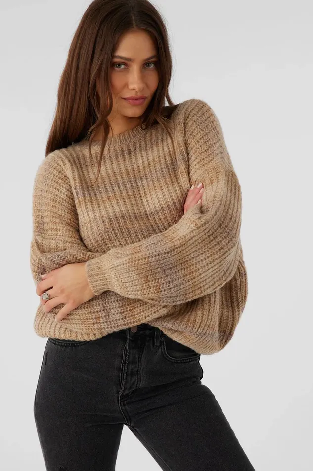 BAYOU OMBRE STRIPE SLOUCHY SWEATER Tobacc Brw Women O039NEILL Clothing