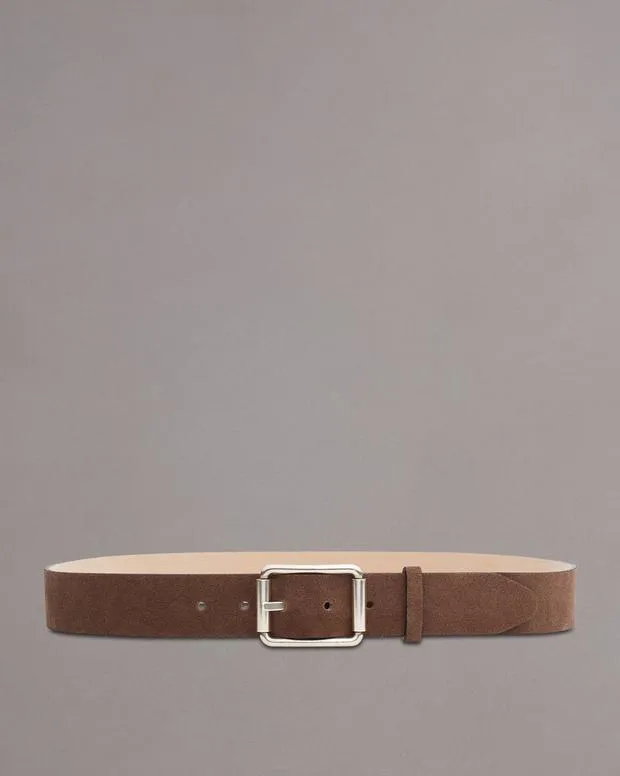Belts Men Rag and Bone Evan Suede Belt Coffee Suede