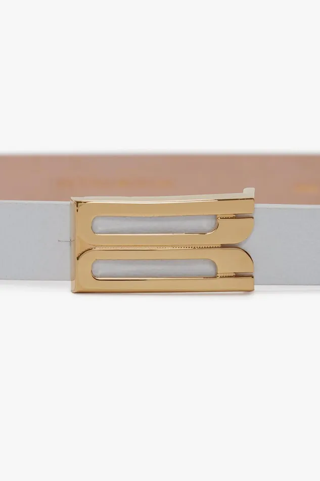 Belts Women Victoria Beckham Exclusive Micro Frame Belt In White Leather