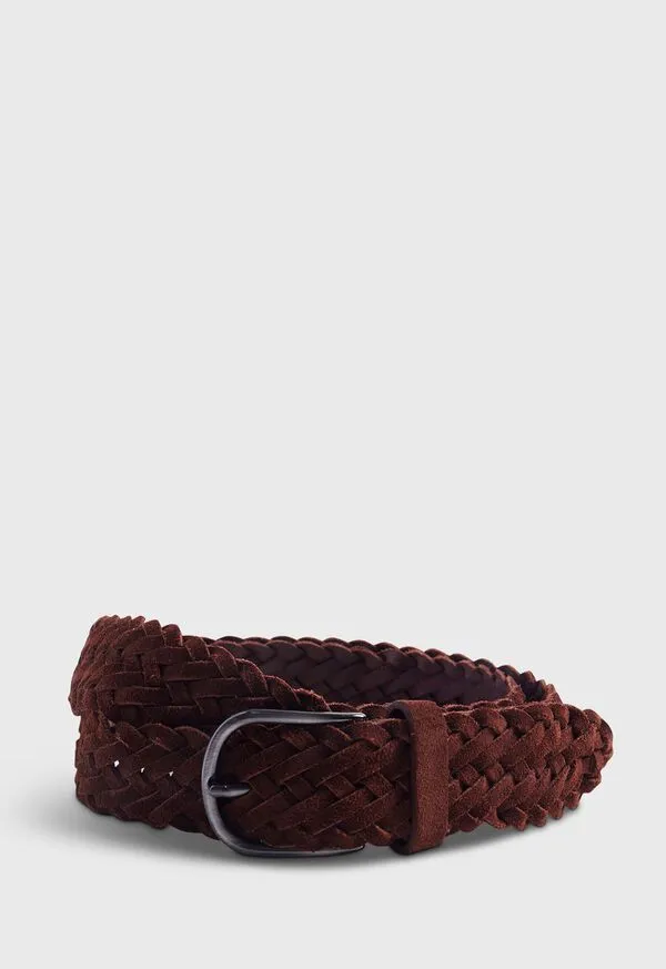 Belts Woven Suede Belt Brown 8211 Paulstuart Mens
