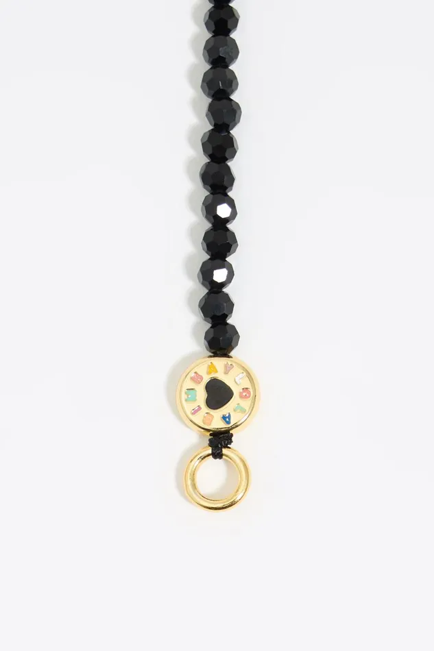 Black Crystals Logo Bracelet Black Women Bimba Y Lola Jewelry Black Crystals Logo Bracelet Black Women Bimba Y Lola Jewelry