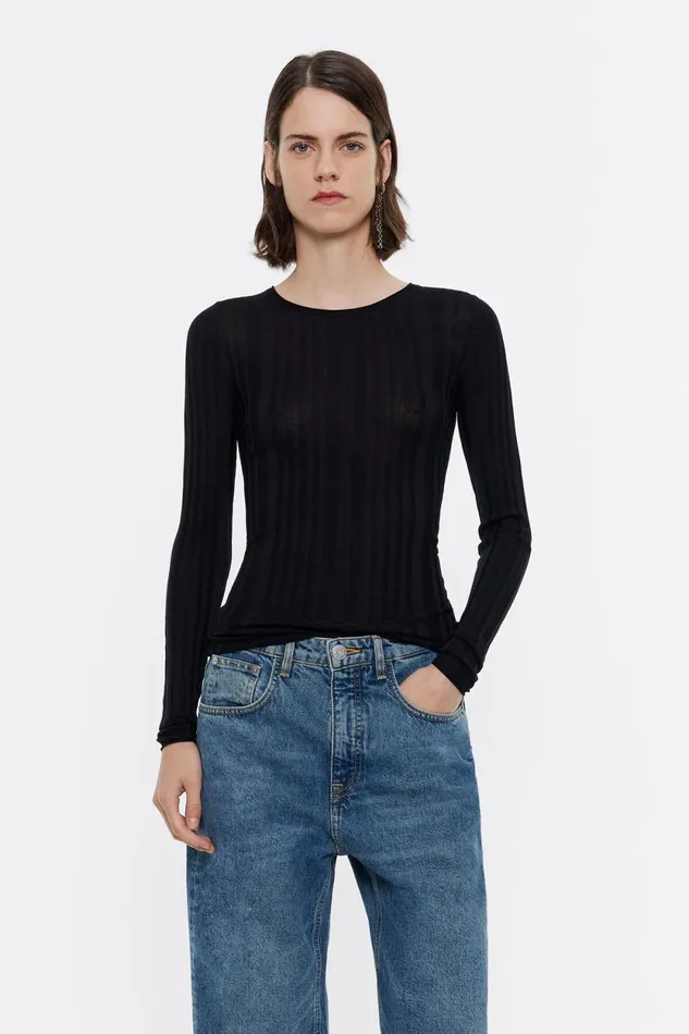 Black Fitted Sweater Black Women Bimba Y Lola Knitwear