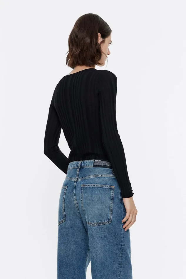 Black Fitted Sweater Black Women Bimba Y Lola Knitwear Black Fitted Sweater Black Women Bimba Y Lola Knitwear