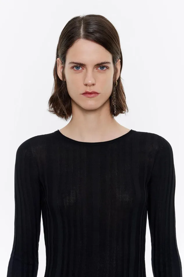 Black Fitted Sweater Black Women Bimba Y Lola Knitwear Black Fitted Sweater Black Women Bimba Y Lola Knitwear