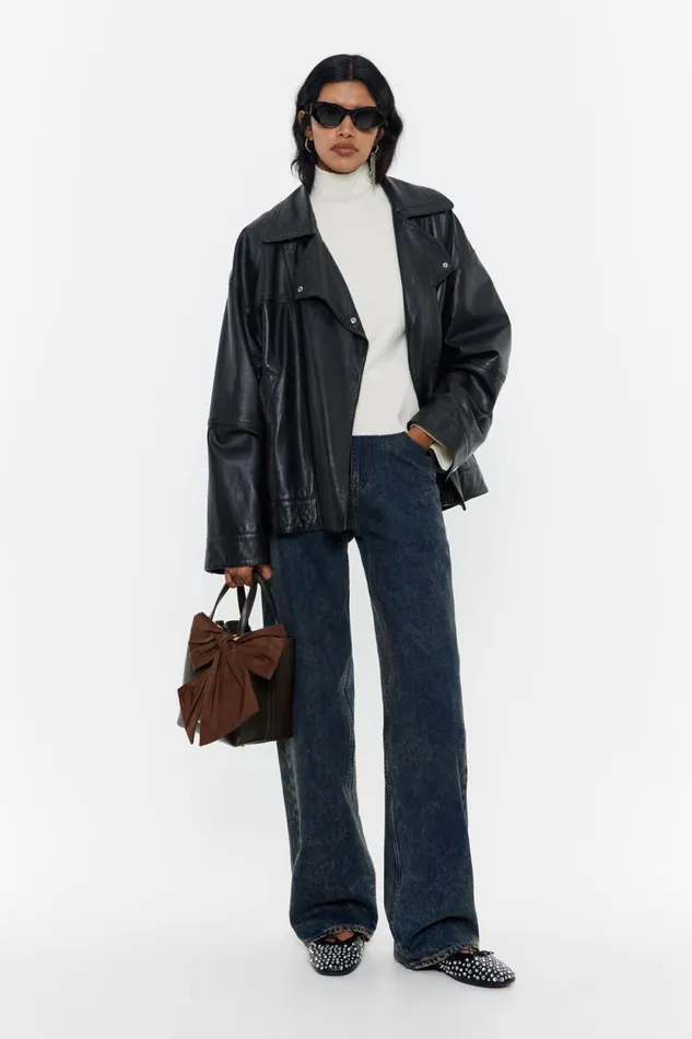 Black Leather Jacket Black Women Bimba Y Lola Jackets And Blazers Black Leather Jacket Black Women Bimba Y Lola Jackets And Blazers