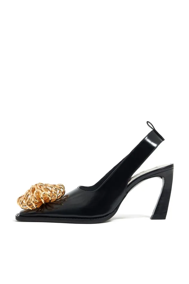 Black Leather Slingback Court Shoe With Flower Black Women Bimba Y Lola Bimba Y Palomo Black Leather Slingback Court Shoe With Flower Black Women Bimba Y Lola Bimba Y Palomo