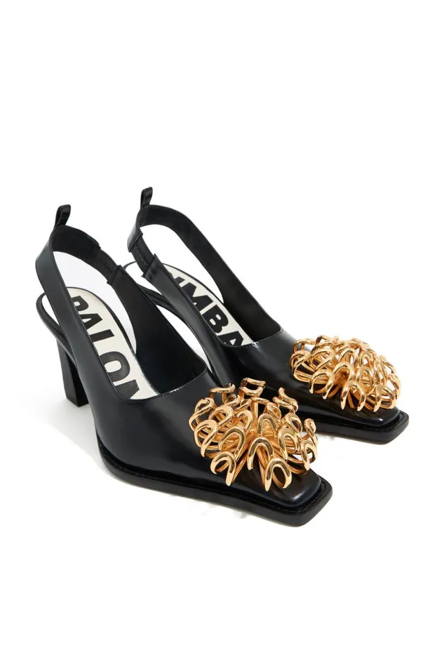 Black Leather Slingback Court Shoe With Flower Black Women Bimba Y Lola Bimba Y Palomo Black Leather Slingback Court Shoe With Flower Black Women Bimba Y Lola Bimba Y Palomo