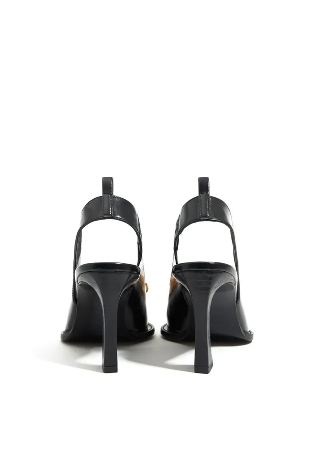 Black Leather Slingback Court Shoe With Flower Black Women Bimba Y Lola Bimba Y Palomo Black Leather Slingback Court Shoe With Flower Black Women Bimba Y Lola Bimba Y Palomo