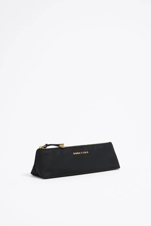 Black Nylon Trapezium Makeup Case Black Women Bimba Y Lola Vanity Pouches