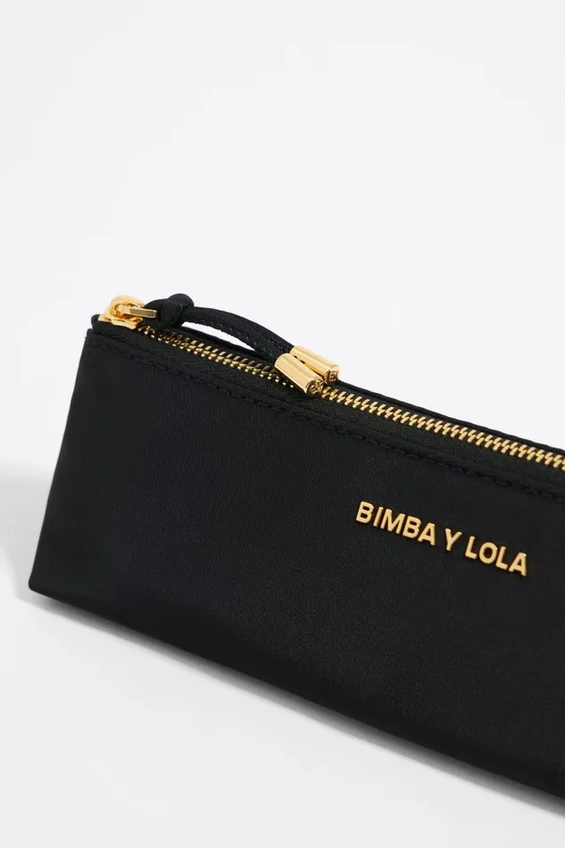 Black Nylon Trapezium Makeup Case Black Women Bimba Y Lola Vanity Pouches Black Nylon Trapezium Makeup Case Black Women Bimba Y Lola Vanity Pouches