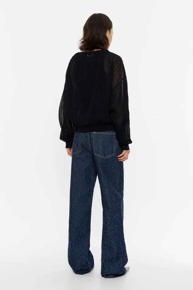 Black Ruched Cardigan With Ties Black Women Bimba Y Lola Knitwear Black Ruched Cardigan With Ties Black Women Bimba Y Lola Knitwear